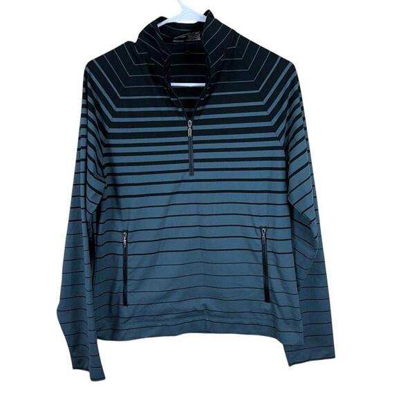 Nike Golf Shirt Womens S 4-6 Long Sleeve Zip Henley Logo Dri Fit Pullover Stripe - Picture 1 of 4